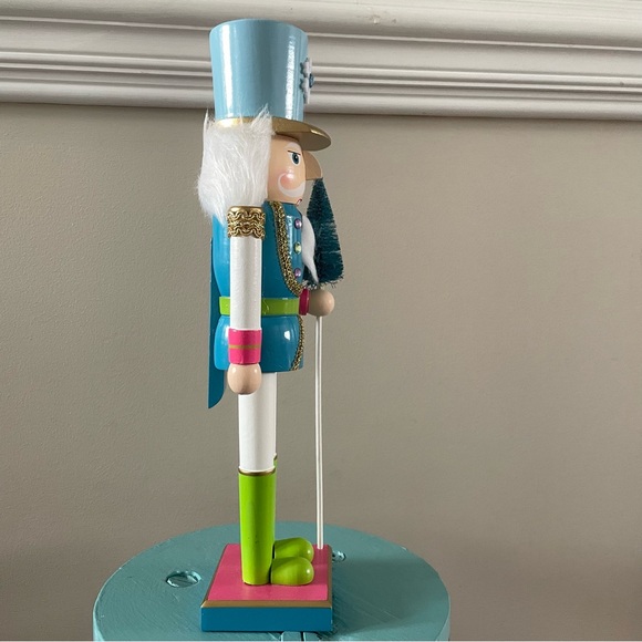 Colorful Nutcracker Blue Pink Green Jeweled Bottlebrush Tree 15” - Picture 8 of 8